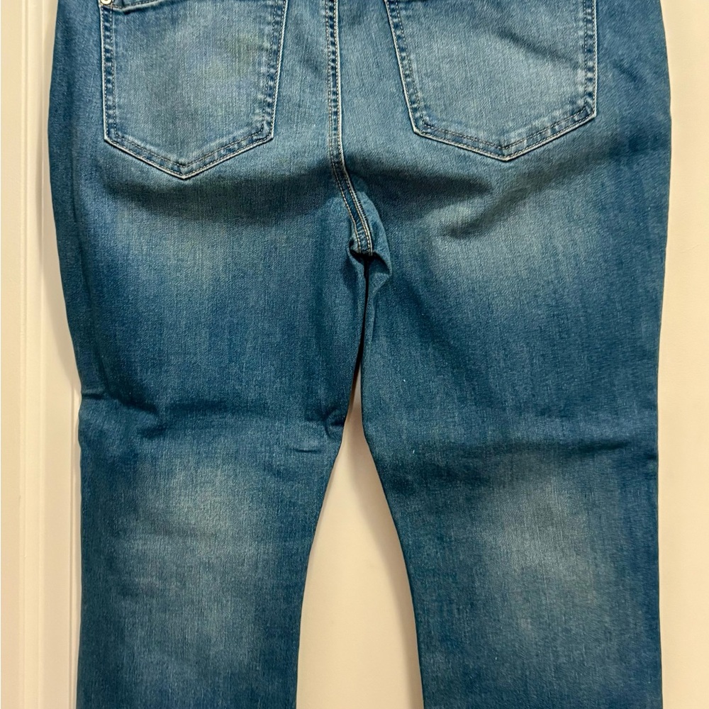 INC International Concepts Blue Capris with Silver Side Stripe - Picture 6 of 6